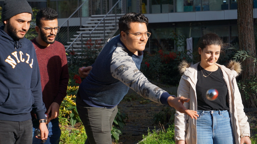 Rami, Oussema, Bilel and Fatma, students in Versailles