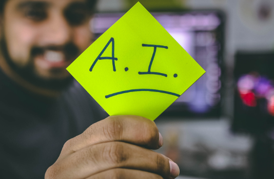 AI written on a sticker