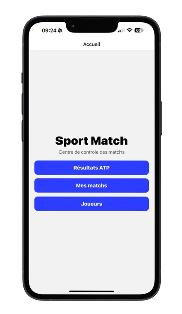 acceuil application de scores sportifs