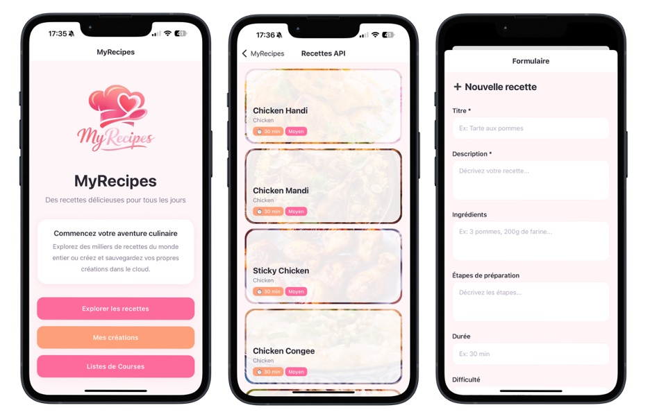 application de recette