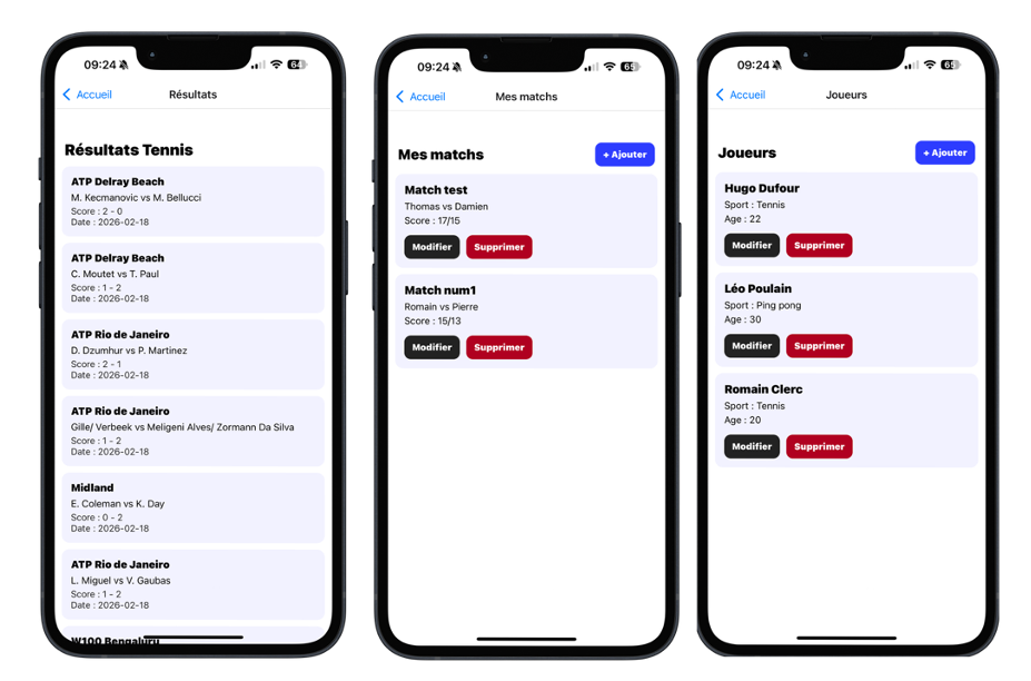 application de scores sportifs